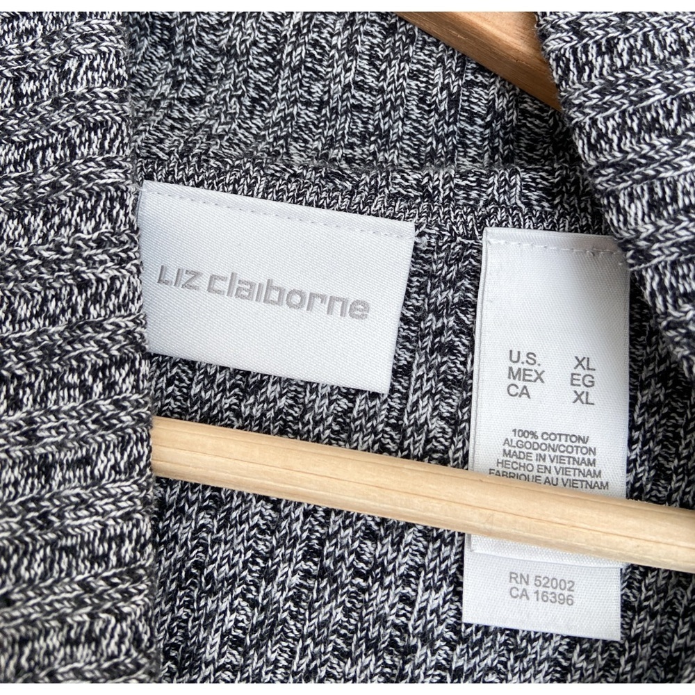 Liz Claiborne Black and White Turtleneck Sweater - Picture 3 of 5